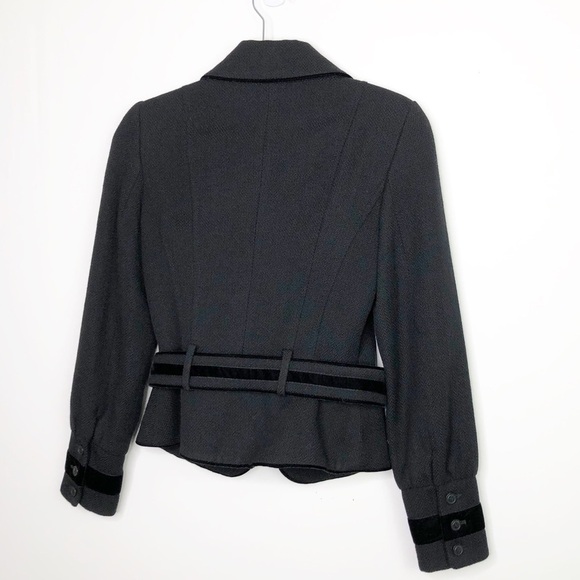 ZARA basic black wool blend belted jacket - Picture 2 of 11